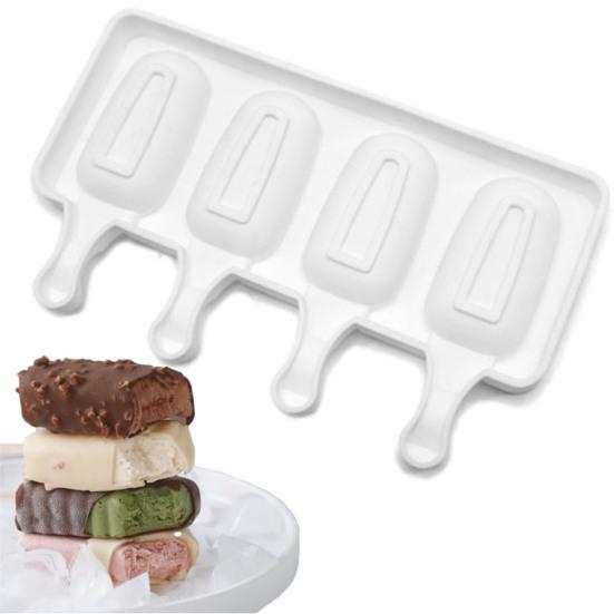 Форма для мороженого, 4 полости, пищевой класс, легкосъемная антипригарная форма, не содержит BPA, DIY многоразовая летняя машина для изготовления леденцов