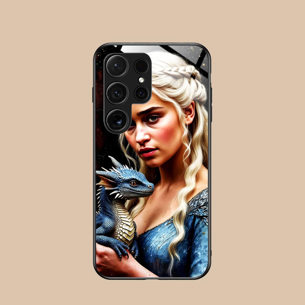 Стеклянный чехол для мобильного телефона «Королева Драконов» для Samsung Galaxy S26 S25 S24 S23 S22 S21 S20 Note20 Plus FE Ultra Цветной чехол