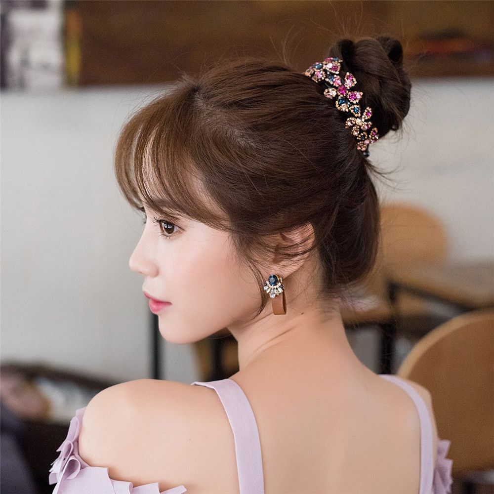 Expanding Bun Maker Bird Nest Twist Clip Rhinestone Hairpins Flowers Hair Clips Crystal Hair Claw