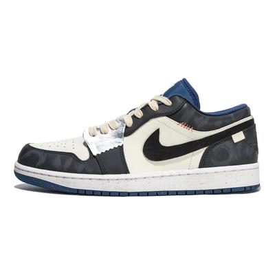 Air Jordan 1 Ношение Парчи Ночью Нескользящие Износостойкие Низкие Винтажные Баскетбольные Кроссовки Мужские 553558-414(team246-)