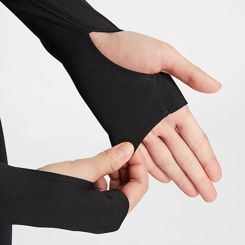 Nike Zenvy Dri-Fit Быстросохнущий Пуловер с Длинным Рукавом Модные Женские Топы Черный HJ1862-010