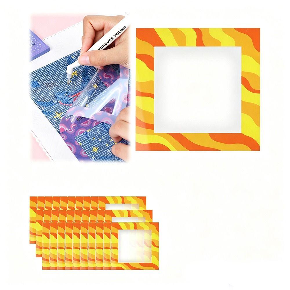 6/12Pcs Assist Aligning Diamond Painting Release Film Protective Frame Reusable Diamond Painting Alignment Tools 10cm 6 Patterns