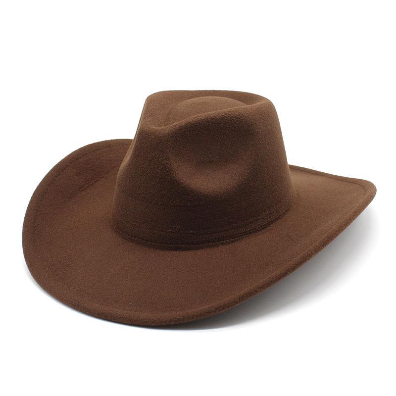 Curled Woolen Big-Brimmed Jazz Top Hat Women'S Fashion Casual Big-Edged Felt Hat Men'S Jazz Hat