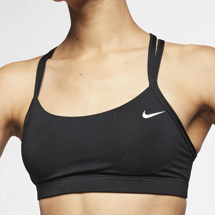 Nike Избранное Низкоинтенсивная поддержка Быстросохнущий спортивный бюстгальтер Женское нижнее белье Черный AQ8687-010