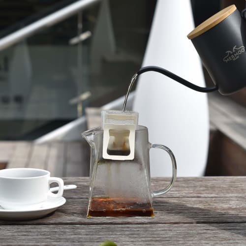 MERMOO YILAN 350ml Coffee Drip Pot, Stovetop Safe, with Lid, Insulated, Swan Neck, Narrow Spout, Single-Serve Coffee Kettle, for Home, Office, and Tra