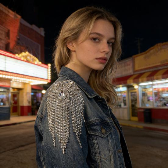 Эполет с бахромой и стразами, эполет-капля на плечо, сверкающий эполет с кисточками, аксессуар для костюмированной вечеринки, сценического выступления