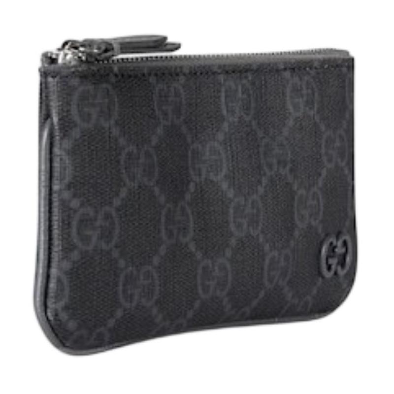 Gucci Классическая молния с логотипом GG, холщовая ключница, холщовая сумка, одинаковый стиль для мужчин и женщин, серый