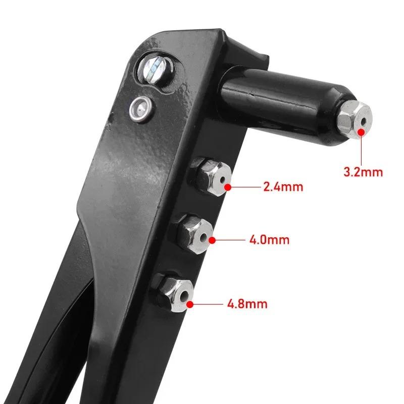 9.5 Inch Household Rivet Gun 2.8/3.2/4.0/4.8mm Nozzle Hand Tool Professional Manual Riveter Blind Rivet Pliers Gun