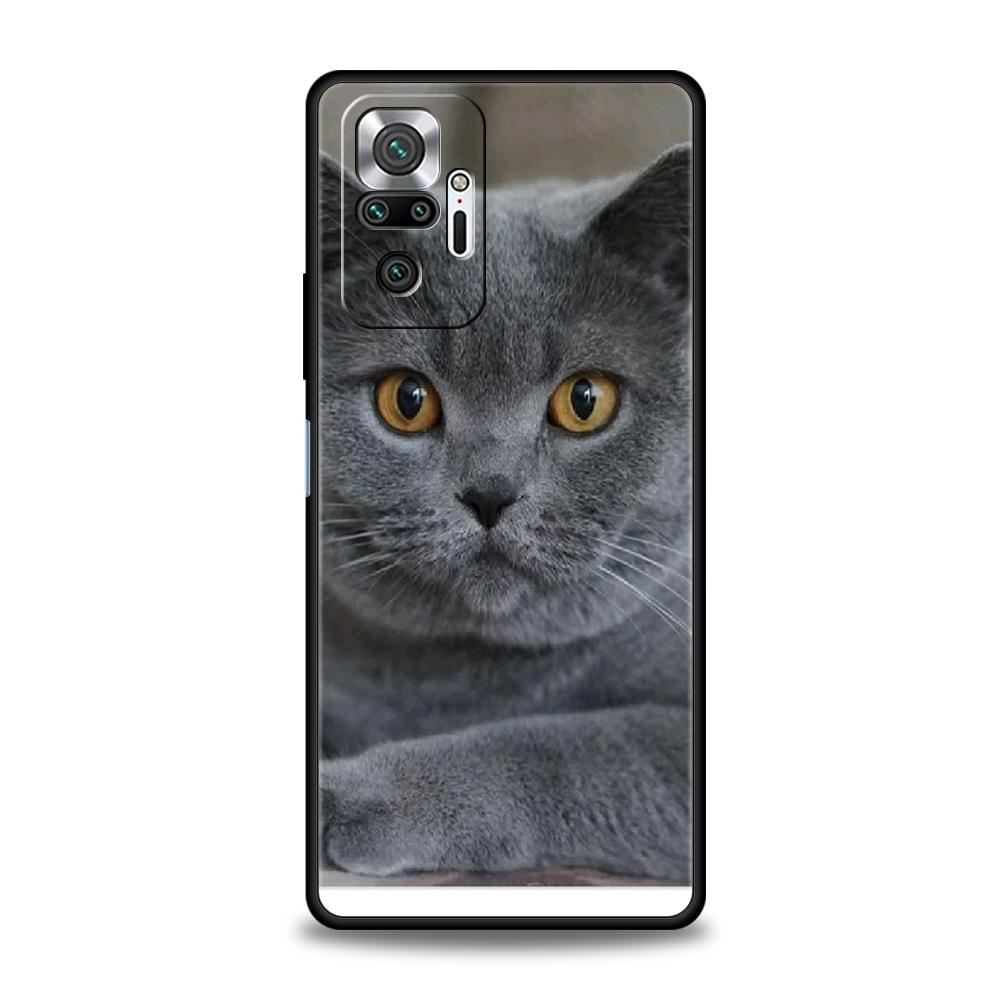 Чехол для телефона с британской короткошерстной кошкой для Xiaomi Redmi Note 12 5G 10C 10 11 9 8 Pro Plus 9S 7 8T 9T 9A 8A 9C K50 K40 игровой чехол