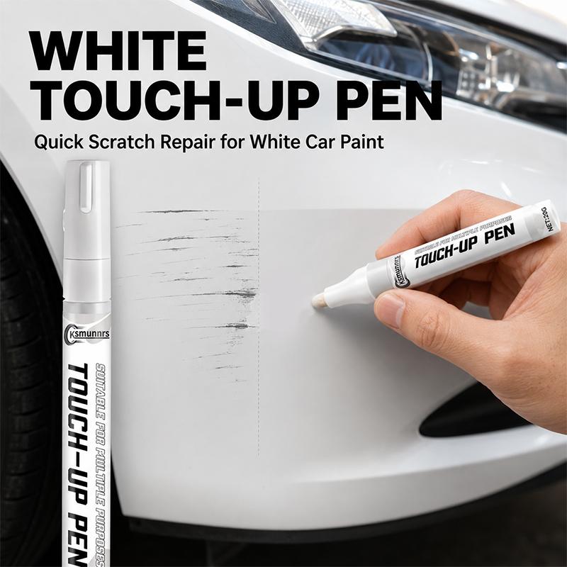 White Car Touch-Up Paint Pen Scratch Repair and Color Restoration Tool for Auto Paint Surface and Minor Chips Touchup Paint2