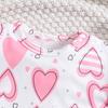 Infant Baby Girl Cute Heart Print Short Sleeve Casual Style Jumpsuit