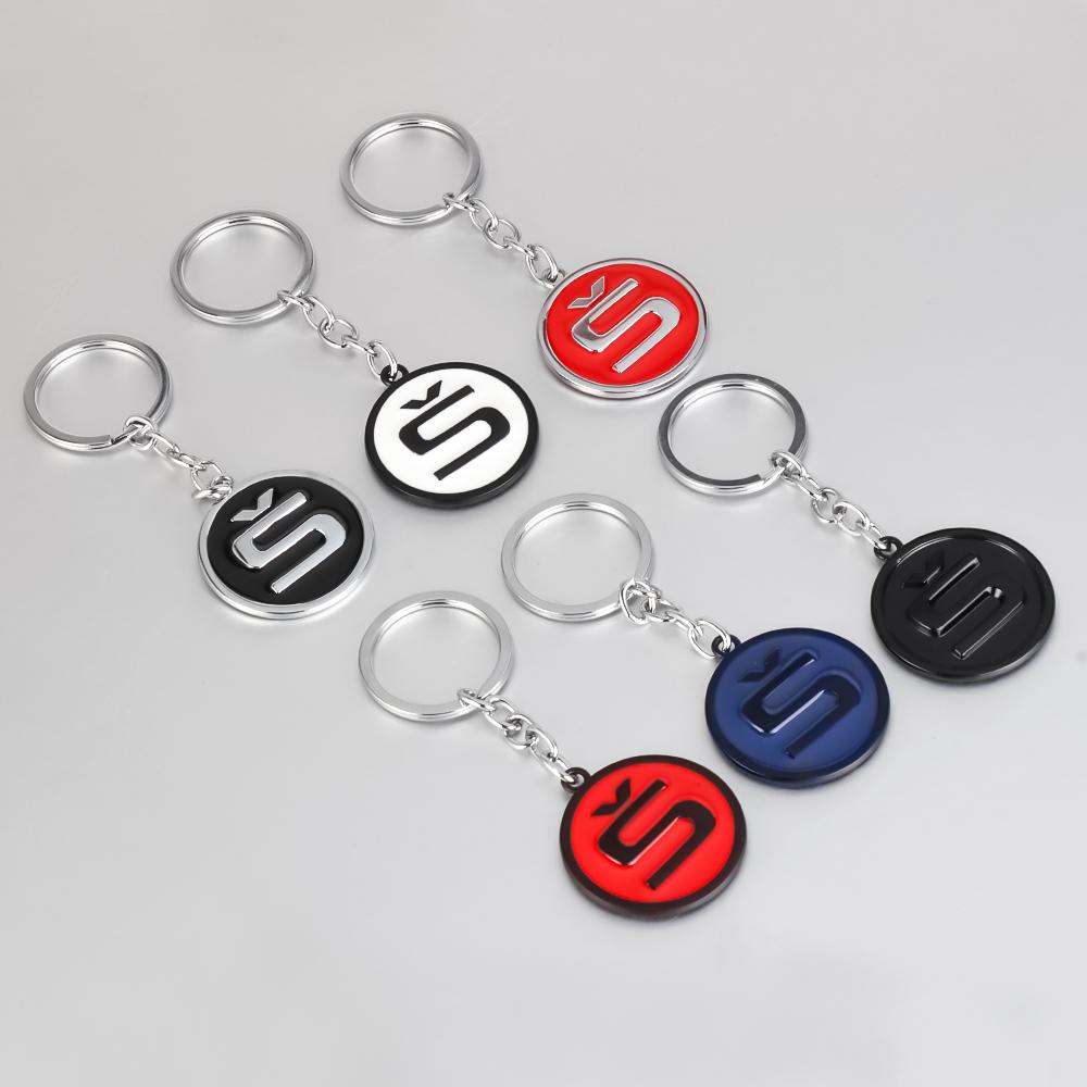 SIIY1 Metal Car Logo Keyring Keychain Badge Auto Key Holder Decoration Accessories For Skoda Kodiaq Octavia Enyaq Kamiq Scala Rapid A5