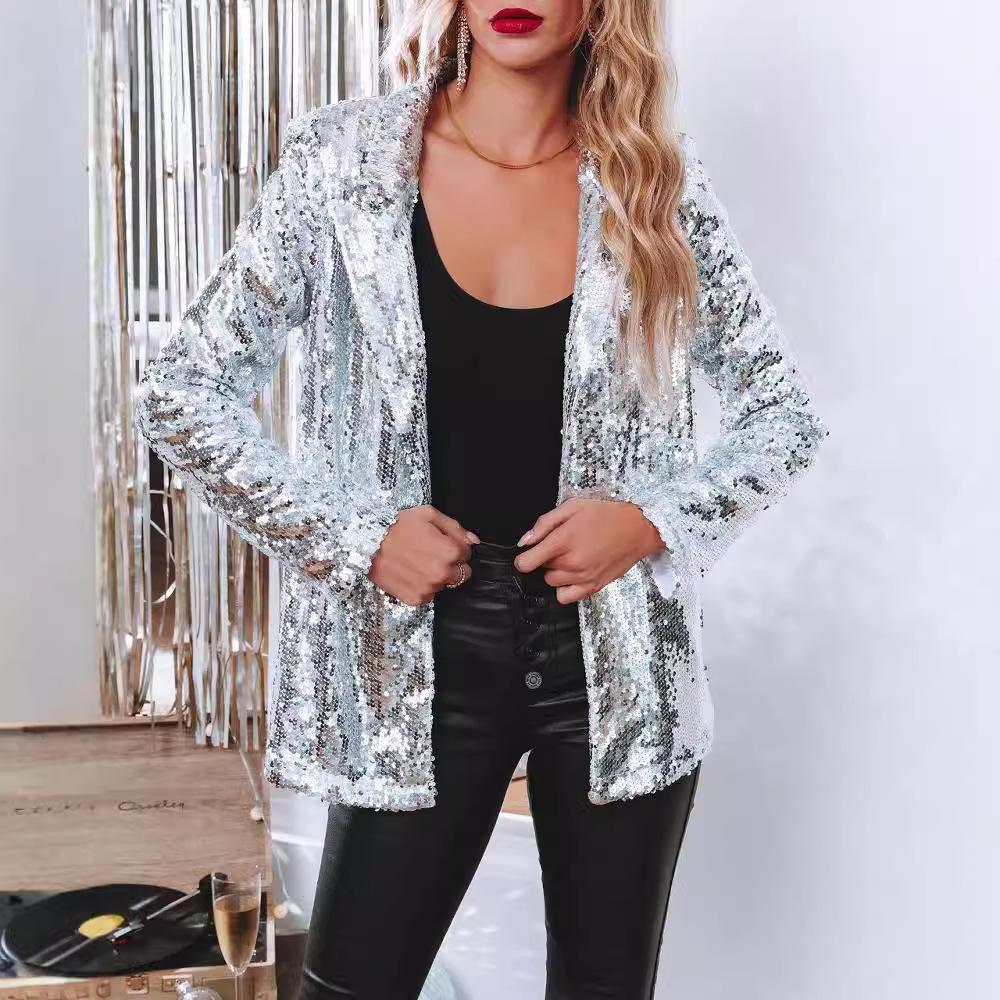 GMXIA Женские винтажные повседневные однотонные принтованные куртки и пальто с длинным рукавом и воротником-поло на весну и осень