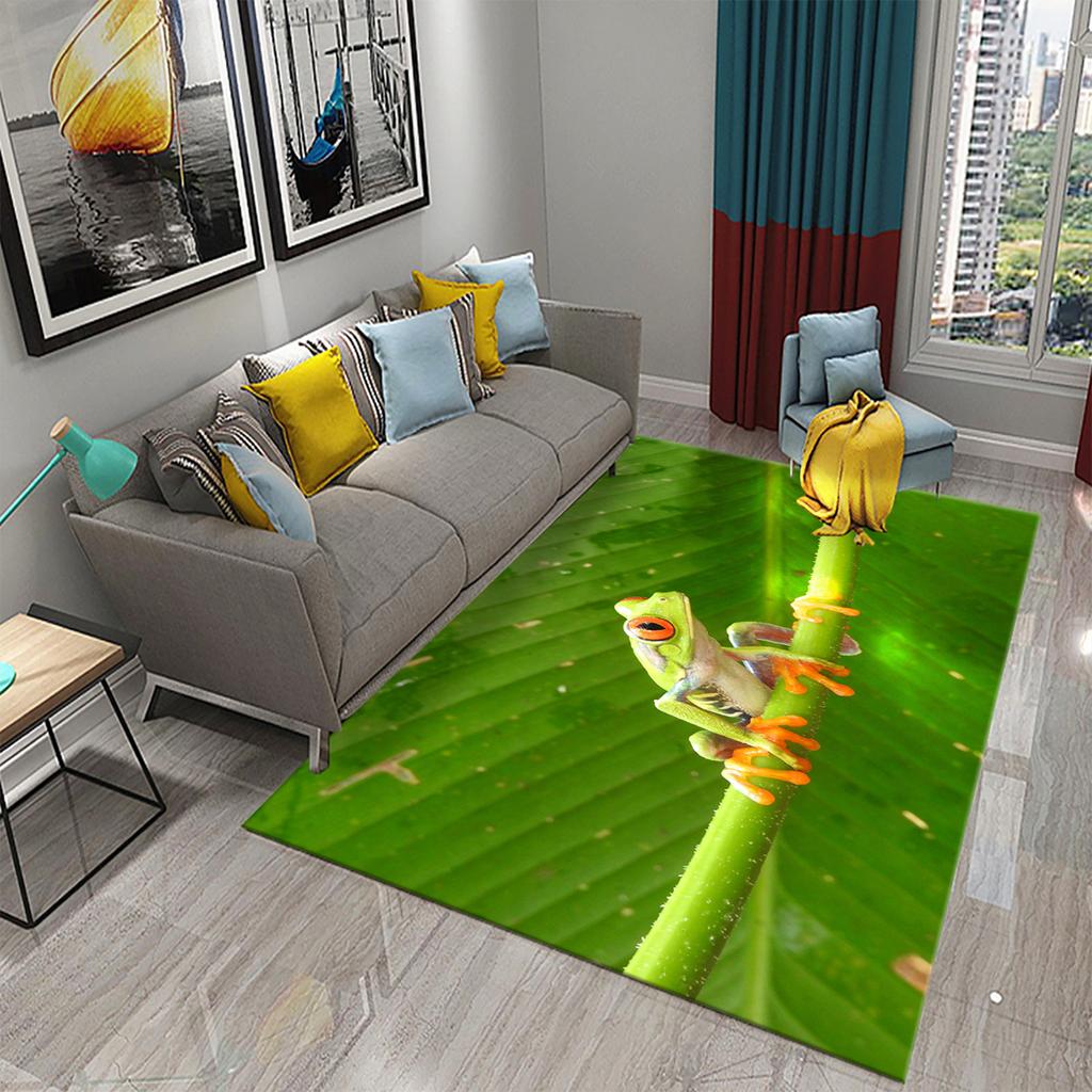 Ковер Лягушка Красочный Милый Ковер с Животным Принтом для Ванной Нескользящий Коврик для Зоны Гостиная Детская Спальня Напольный Коврик Декор для Прихожей