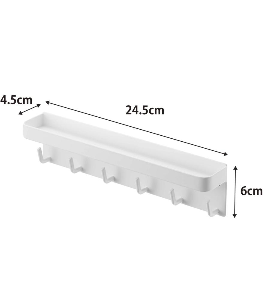 Yamazaki Jitsugyo Magnetic Key Hook Tray White x x H6cm Smart Entrance Key Accessories Storage 2754 & Approx. W24.5 D4.5
