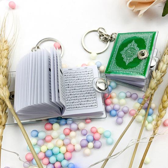 Mini Quran Book Vintage Keychain Holder Ring Pendant Decor Gift