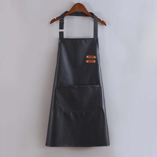 Kitchen Chef Apron Durable Seams Adjustable Neck Strap Waterproof with Large Front Pocket Heavy-duty BBQ Apron
