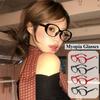 0 To -4.0 Black/Red Myopia Glasses Elliptical Frame Anti Blue Light Glasses Decorative Glasses Metal Hinges/More Sturdy