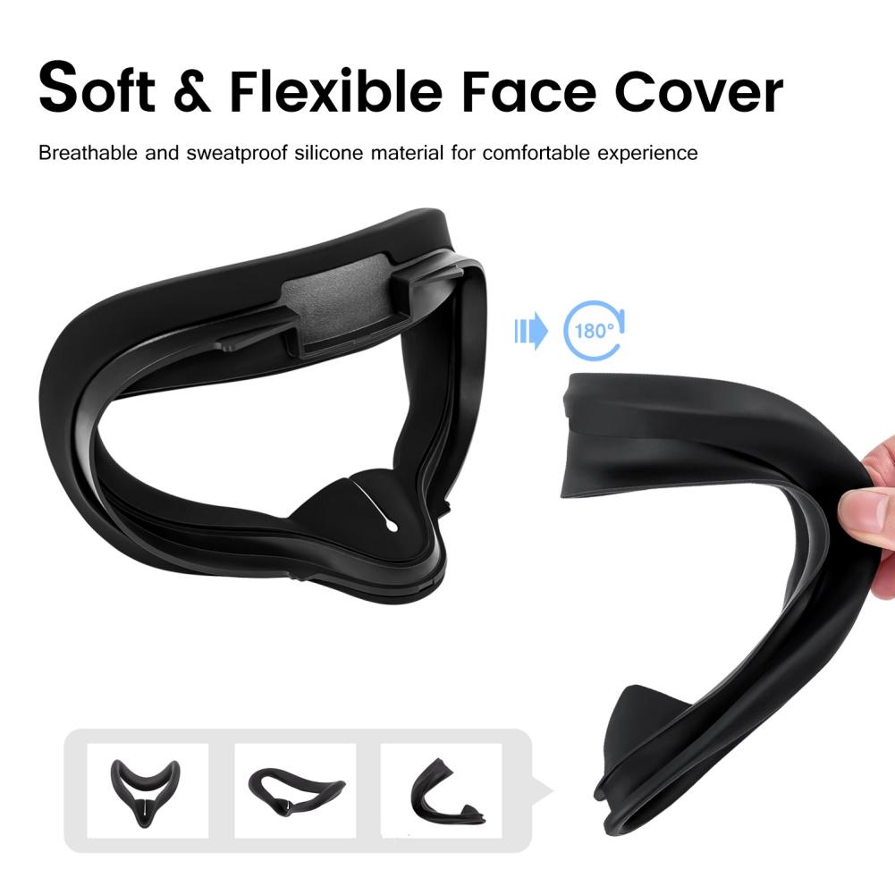 Silicone Controller Grip Cover + Face Cover For Oculus Quest 2 Anti Slip Anti Collision Protective Covers For VR Controllers And Headset