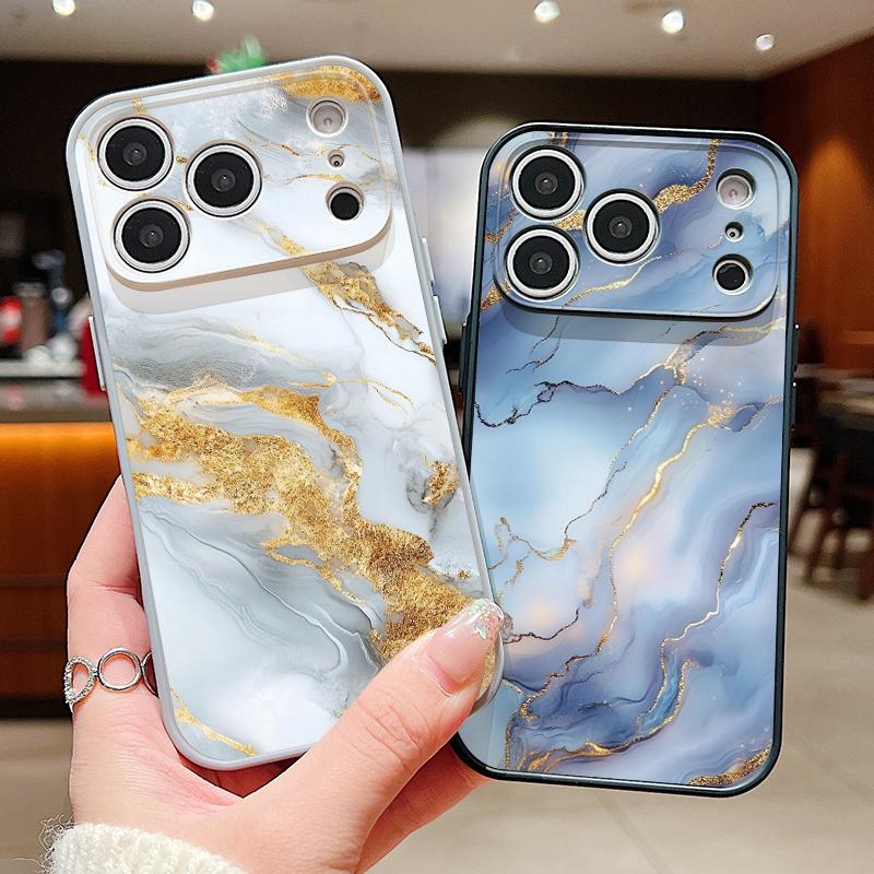 Чехол с узором под золотой мрамор для iPhone 17 Pro Max Магнитный для Magsafe Гибридный Тонкий Матовый Чехол для iPhone 16 15 14 13 Pro Max