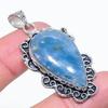 Natural Aquamarine Gemstone Handmade 925 Sterling Silver Pendant 2.01" a0Z46