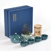 Guochao Ceramic Tea Set, One Pot, Two Cups and Four Cups Travel Gift Box Set.