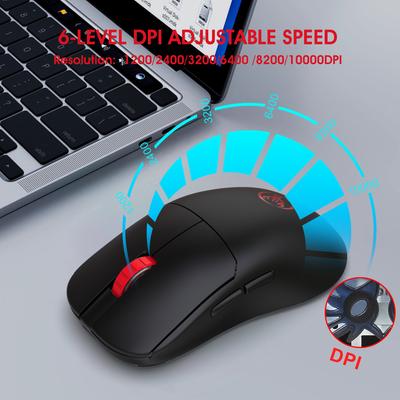 HXSJ Легкая игровая мышь, беспроводная мышь, подключение 2,4 Г, перезаряжаемая, 10000 точек на дюйм, матовая