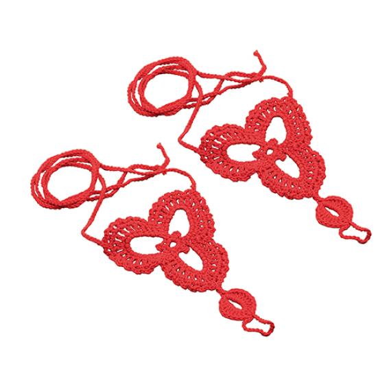Girl's Barefoot Anklet Crochet Cotton Ankle Chain Sandal Bracelet Foot Jewelry