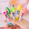 Cute 4-Color Ballpoint Pen Animal Toppers Retractable Cartoon Pens 0.7mm Tip Novelty Writing Pen for School Supplies
