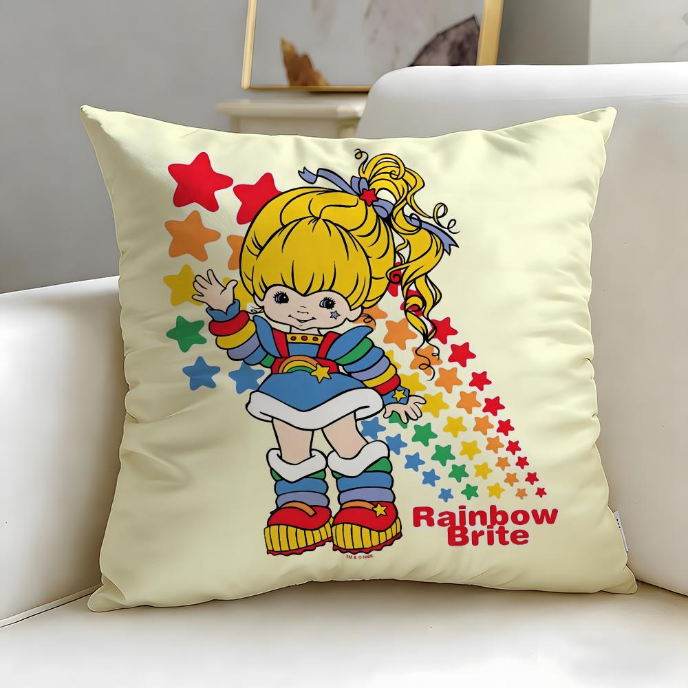 classic cartoon Rainbows Brite Cushion Cover Soft EasyWash Pillow Case Versatile for Couch Bed Travel and Office