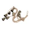 Xmas Decorative Bell Vintage Metal Fade Proof Hemp Rope Copper Bell for Outdoor Home Pendant