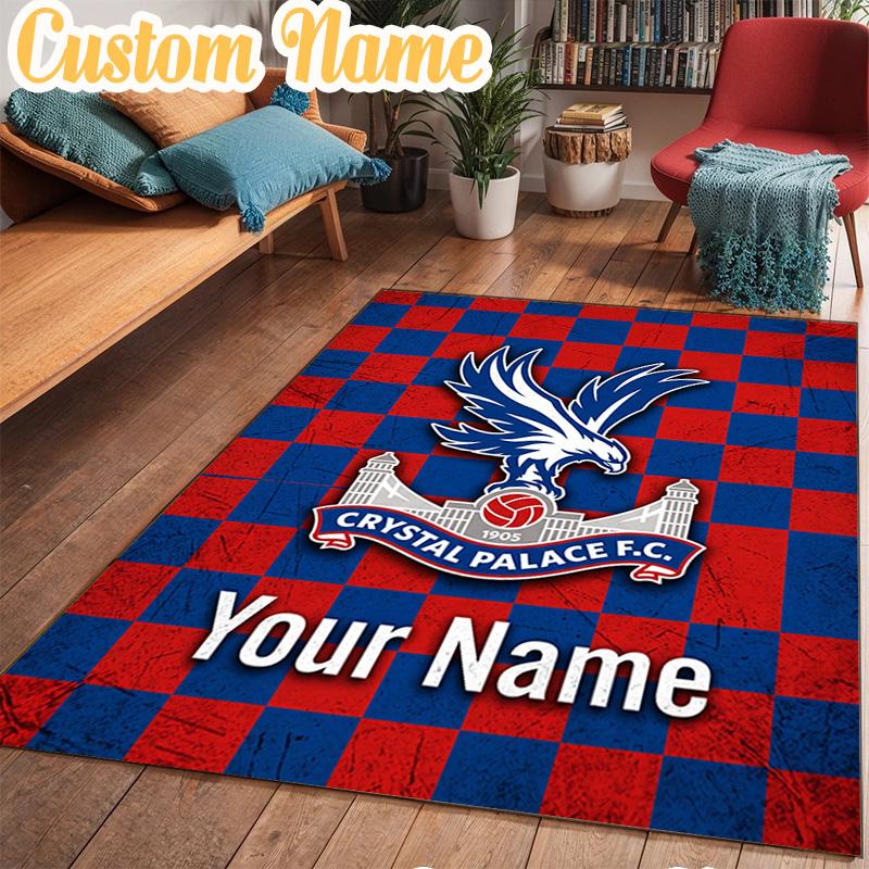 Custom Name Crystal Palace Football Club Rug Office Rug Chair Mat Non Slip Carpet Rugs for Bedrooms Dining Room Living Room Home Decor gifts