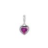 Birthstone Heart Pendant 925 Sterling Silver Personalized Crystal Heart Birthstone Charm Valentine's Day Gift