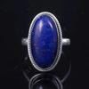 Natural Blue Lapis Lazuli Gemstone 925 Sterling Silver Ring Jewelry