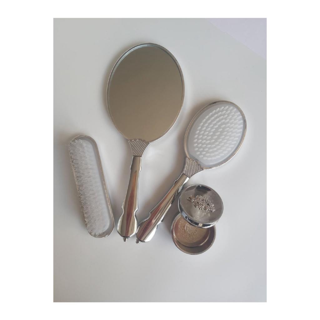 Off-white Bridal Bundle Mirror Comb Set / Dowry Box