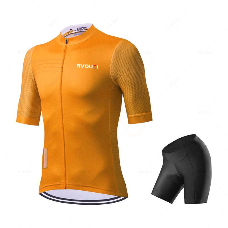 Summer Breathable Cycling Suit Set  Team Bike Uniform Short Sleeve Quick Dry Cycling Clothing MTB Bib Shorts Set Ropa Ciclismo Hombre