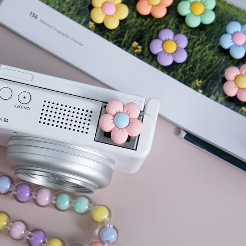 3D Милый Цветок Крышка Горячего Башмака Камеры Мягкий Силикон Универсальный Защитник Вспышки Колпачок Защитник Холодного Башмака Для A7C2/A6400