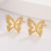 Маленькие серьги-гвоздики в форме бабочек, инкрустированные бриллиантами, японские и корейские модные темпераментные легкие роскошные женские серьги-гвоздики