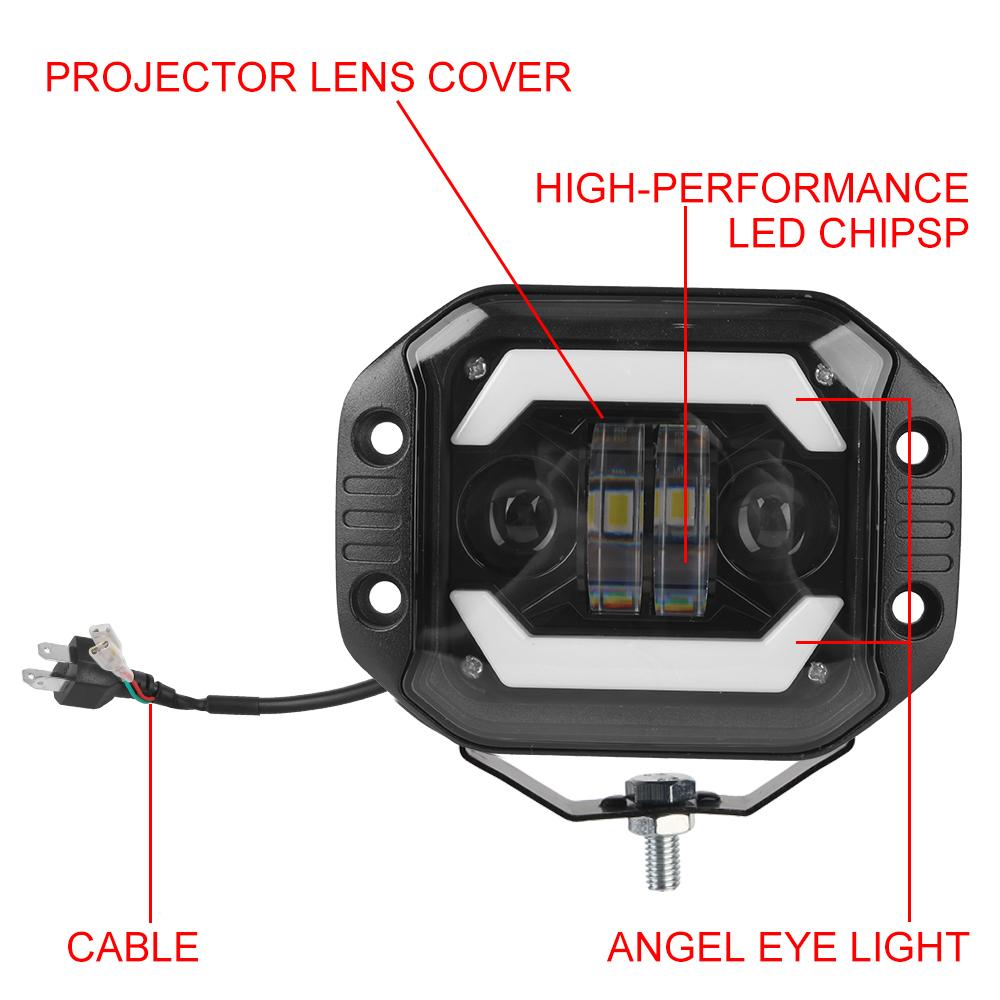 Рабочий свет дальнего/ближнего света 12 В водонепроницаемый для скрытого монтажа для внедорожника Jeep Truck Off Road 4X4 Автомобильный светодиодный прожектор 5 дюймов