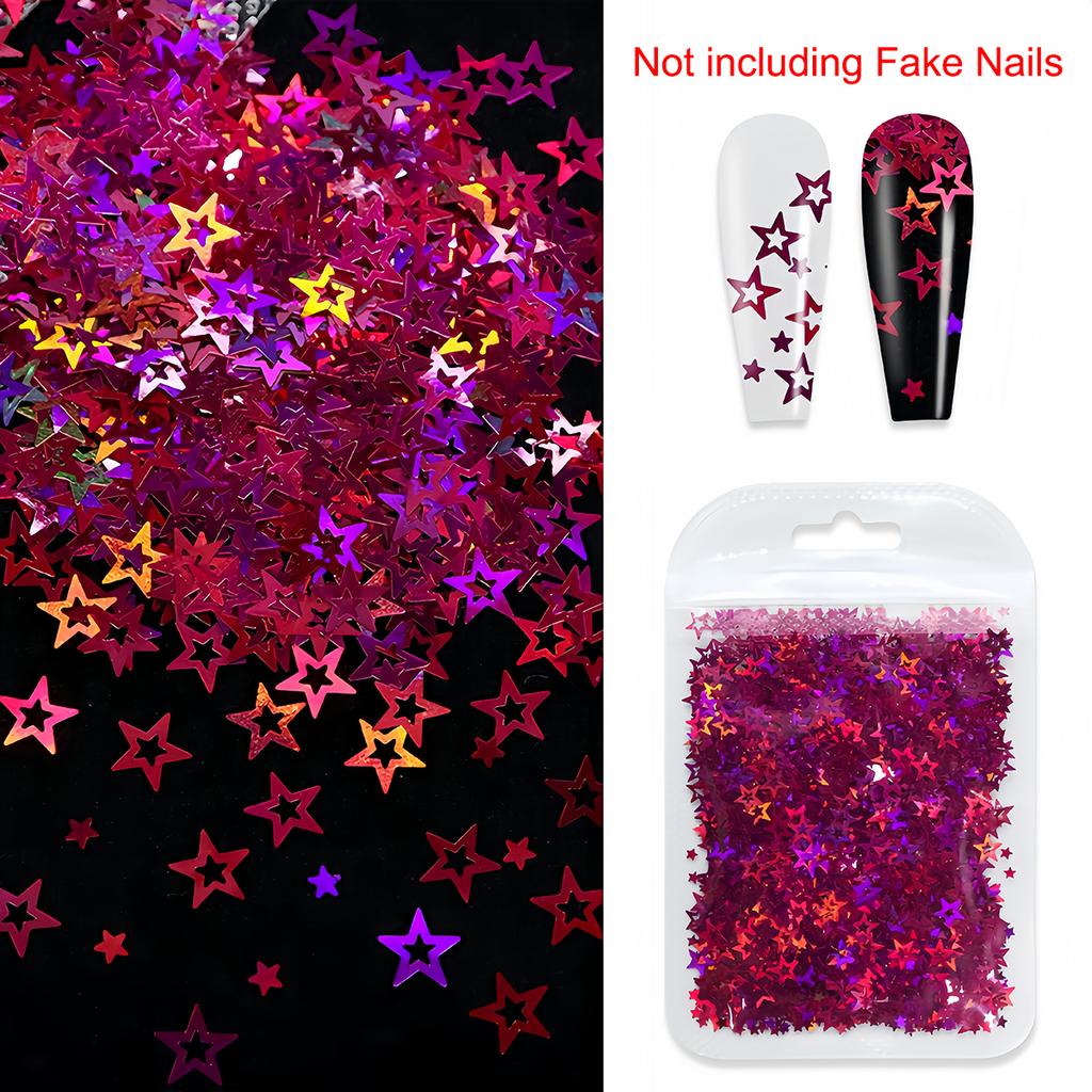 Holographic Nail Glitter Laser Stars Flakes Sequins DIY Resin UV Silicone Mold Filler Nail Art Decoration Manicure Accessories