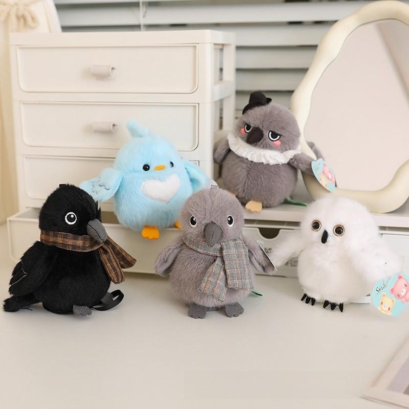 Crow Kingfisher Parrot Cute Bird Plush Toy Magnet Shoulder Play Home Decor Doll