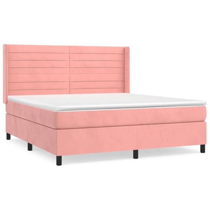 Maison Exclusive - Sommier à lattes de lit avec matelas Rose 160x200 cm Velours