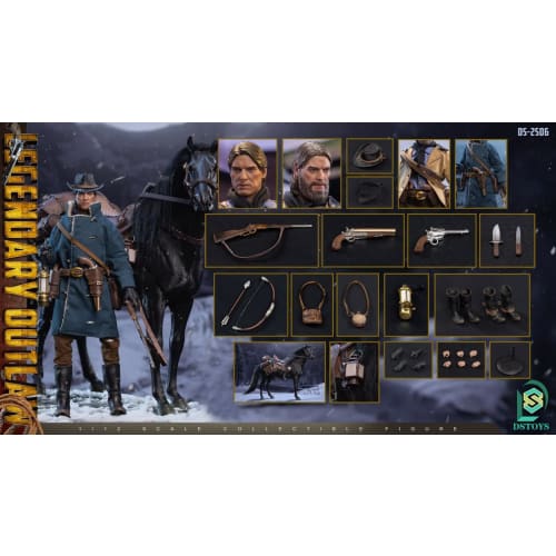 Tbmodel DSTOYS 1/12 Scale Deluxe Edition Cowboy Body with Horse, Head and Accessories, Action Figure DS-2506