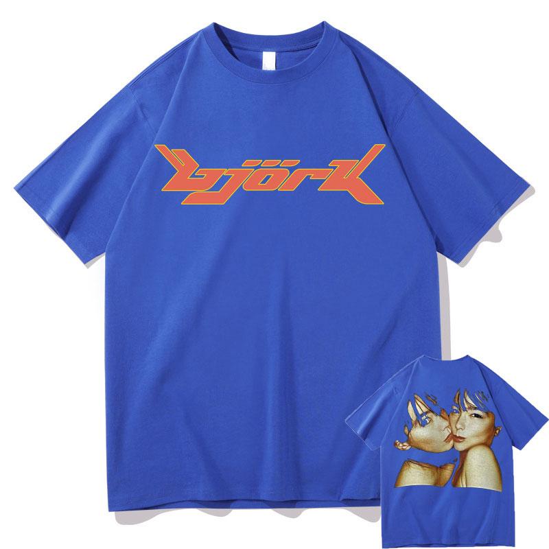 1990 Bjork Heavy Concert Vintage Tshirt Hip Hop Music Album Double Sided Print Oversized Tshirt Men Women Fashion Casual Tees