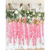 12 Pcs Bride Flowers Wedding Decor Artificial Silk Wisteria Flower Vines Hanging Rattan Garland for Garden Home