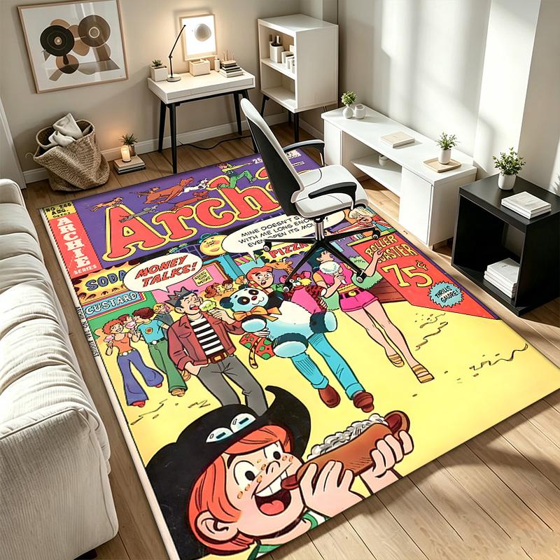 Archie Comics Ковер, подходящий для зон с офисным креслом, гостиных и компьютерных столов, идеально подходит для домашних офисов и является идеальным праздничным подарком