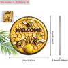 Rustic Wooden Welcome Sign with Adorable Bees & Flower Pattern - Hive Wooden Decorative Hanging Plaque for Front Door, Wall Hanging Decorecor