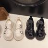 Модные туфли на платформе из маленькой кожи женские новые весенние туфли Мэри Джейн с круглым носком для юбки