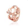 Double Heart 14K Gold Needle Cubic Rose Gold Ring Piercing (S8539485)