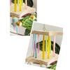Colourful Bird Hanging Swing Wooden Bird Toy Hammock Parrot Cage Hut  Small Pet Entertainment